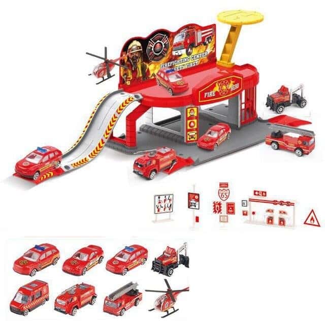 Bilgarage Leksak Barnens Parkering